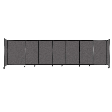 Versare StraightWall Sliding Portable Partition 15'6" x 4' Charcoal Gray Fabric 1448707